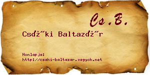 Csáki Baltazár névjegykártya